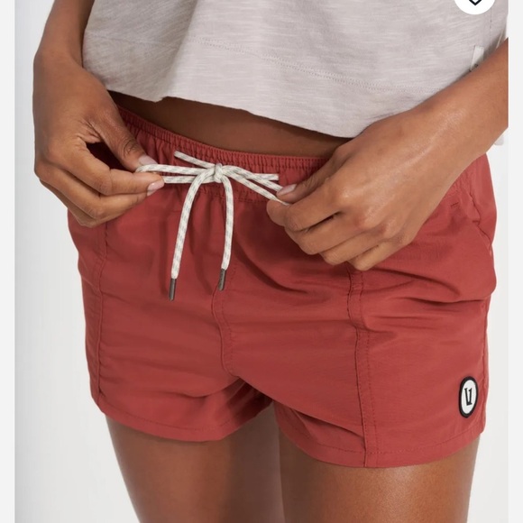 Vuori Sunwashed Short Sienna Size Large Elastic Waist Burnt Orange Performance - Picture 3 of 15